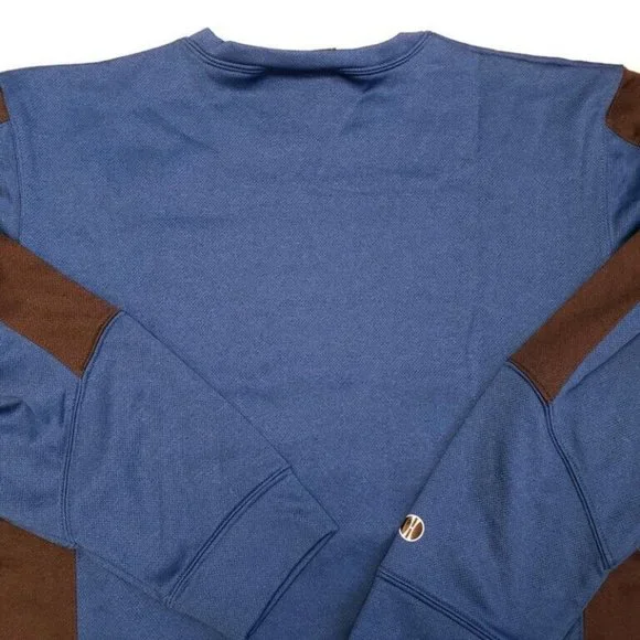 HOLLOWAY Mens L Air Force Falcons Artillery Crew Poly Pullover Sweatshirt Blue - Picture 4 of 5